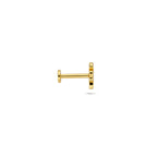 Flat Back Piercing Kleeblatt 6 mm 1 Mikron Silber vergoldet (Gelb)