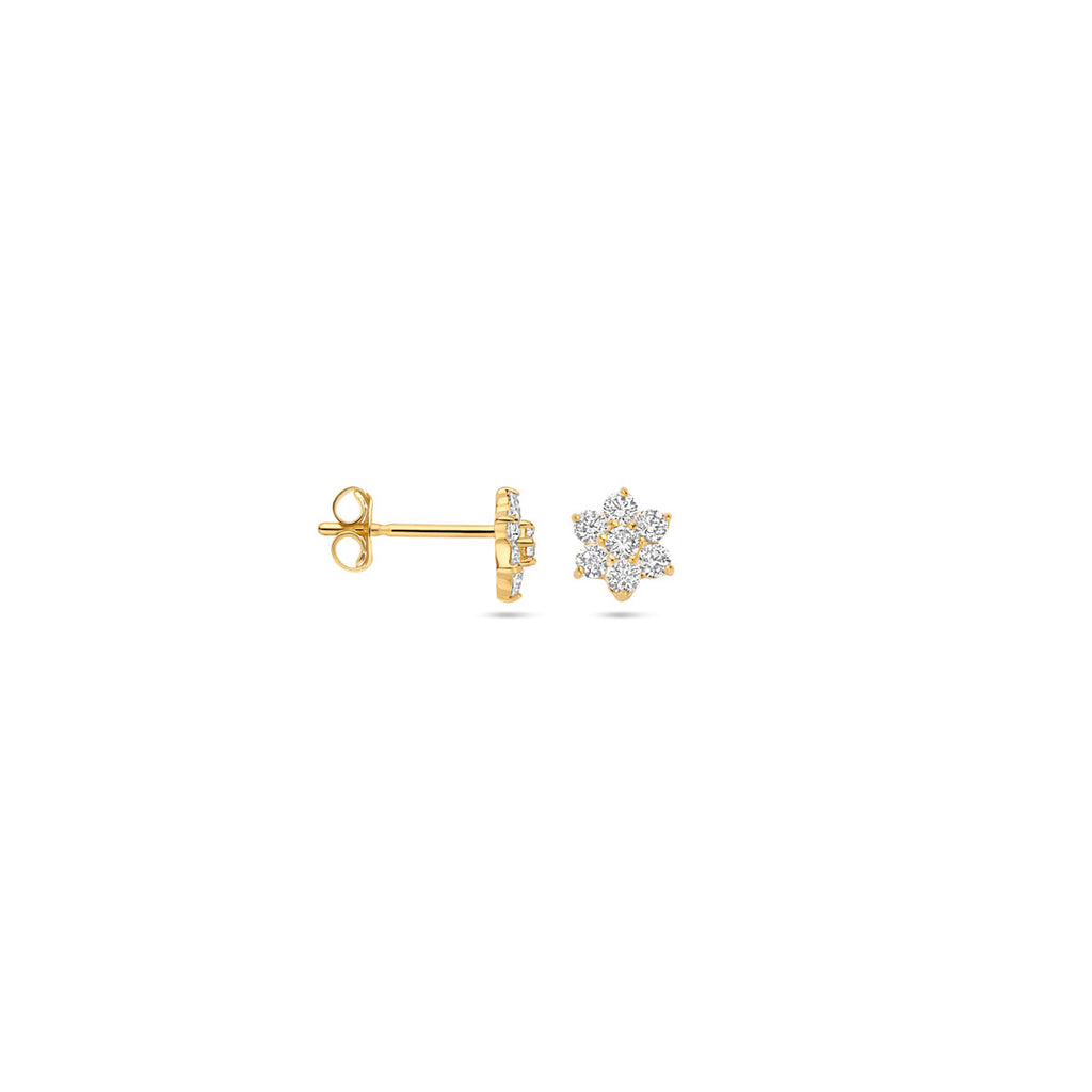 9K Ohrstecker Zirkonia 6 mm 9K Gelb