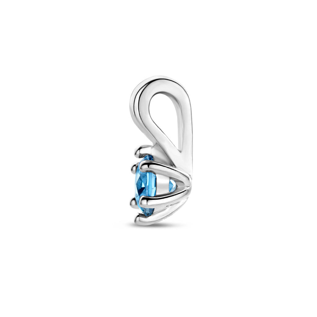 Anhänger mit synth. Geburtsstein 10 mm Silber rhodiniert