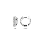 klapoorringen zirkonia 12 mm zilver gerhodineerd