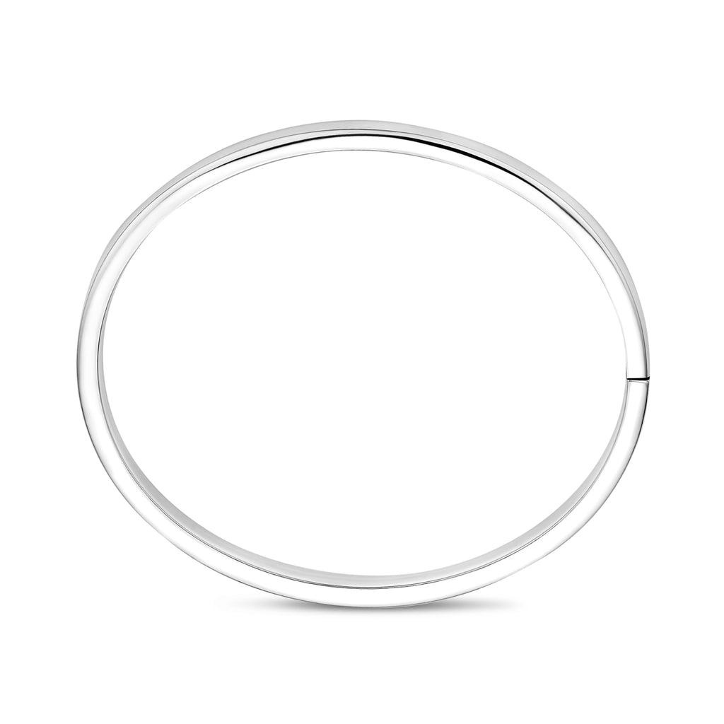 bangle dop 5 mm vlakke buis zilver wit - vlak