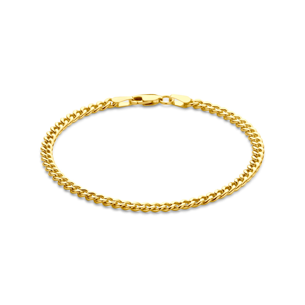 Gourmetkette massiv 3,7 mm Silgold (gelb mit Silberkern)