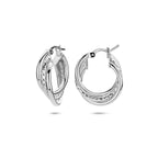 Ohrringe diamantbesetzt 23,5 mm Silber rhodiniert