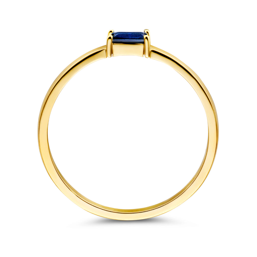 Ring mit Geburtsstein Saphir 14. September Gelbgold