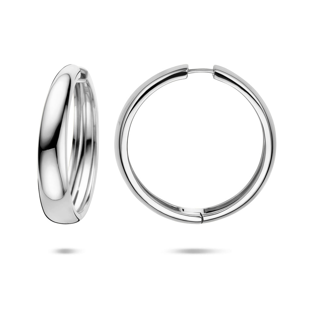 klapoorringen 40 mm zilver gerhodineerd