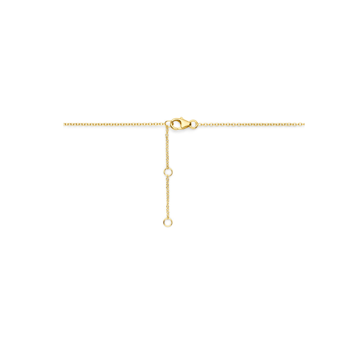 collier hartje 41 - 43 - 45 cm 3 micron zilver verguld (geel)