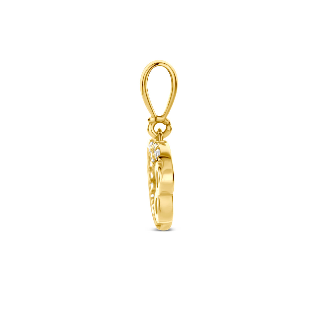 9k hanger hart zirkonia en infinity 8,5 mm 9K geel