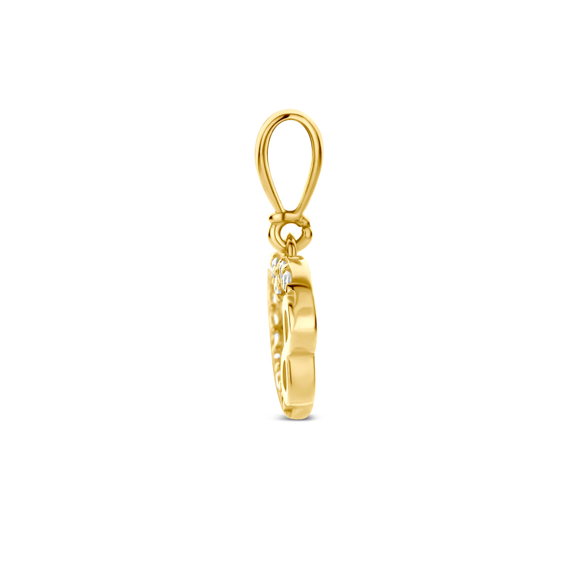 9k hanger hart zirkonia en infinity 8,5 mm 9K geel