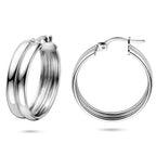 Ohrringe 23 mm Silber rhodiniert