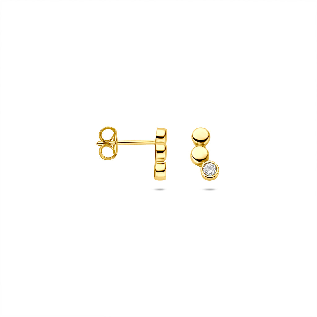 9K Ohrstecker Zirkonia 8,5 mm 9K Gelb