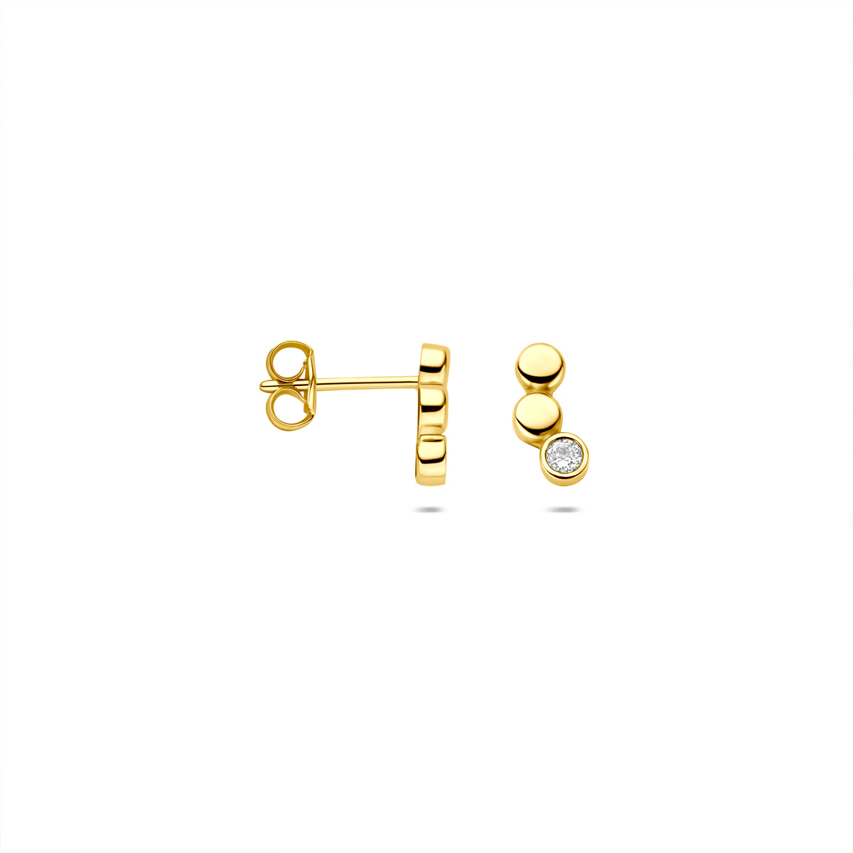 9K Ohrstecker Zirkonia 8,5 mm 9K Gelb