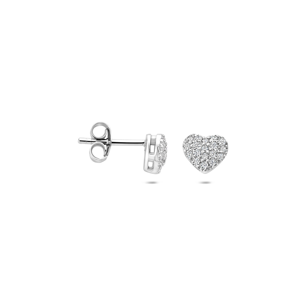 Ohrstecker Herz Zirkonia 5,9 mm Silber rhodiniert