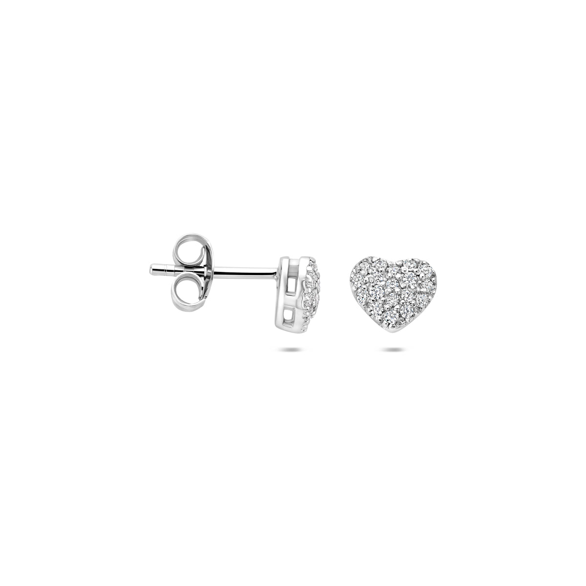 Ohrstecker Herz Zirkonia 5,9 mm Silber rhodiniert