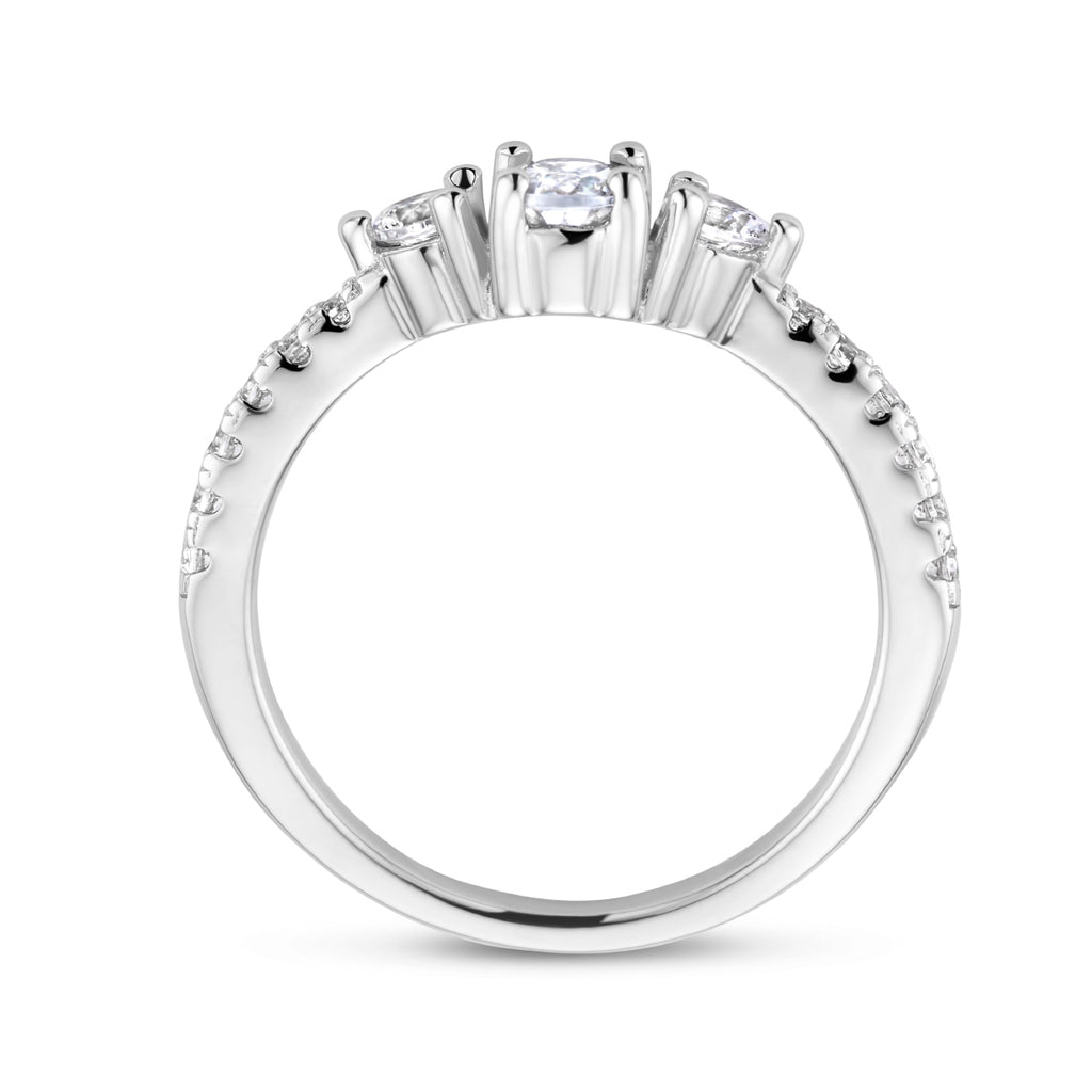 Ring Trilogie Zirkonia Silber rhodiniert