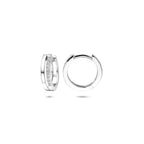 Klappohrringe Zirkonia 13 mm rhodiniertes Silber