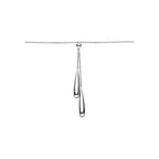 y-collier druppels 70 cm zilver gerhodineerd
