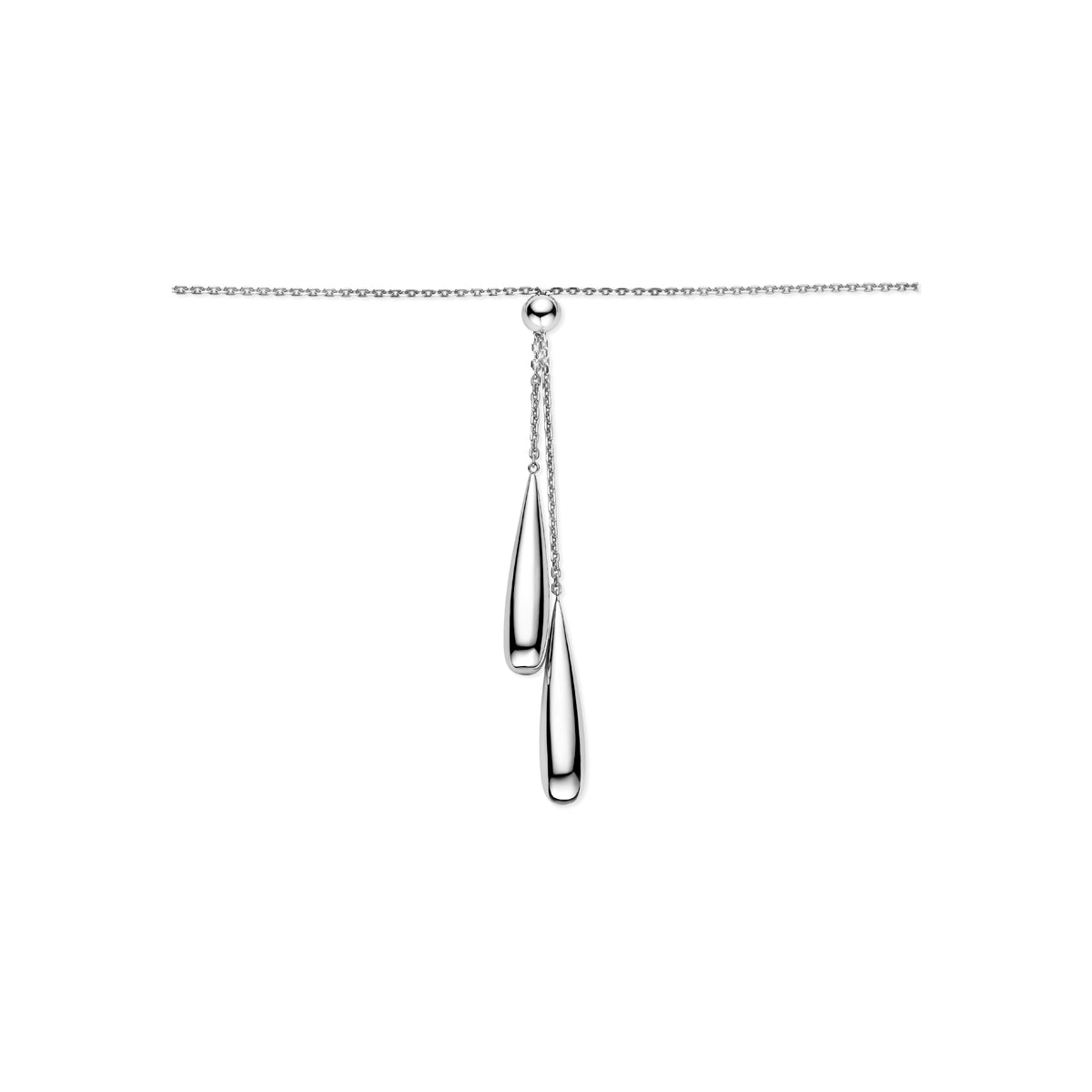 y-collier druppels 70 cm zilver gerhodineerd
