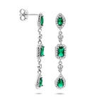 oorhangers wit en groen zirkonia zilver gerhodineerd