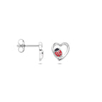 oorknoppen hart lieveheersbeestje emaille zilver gerhodineerd