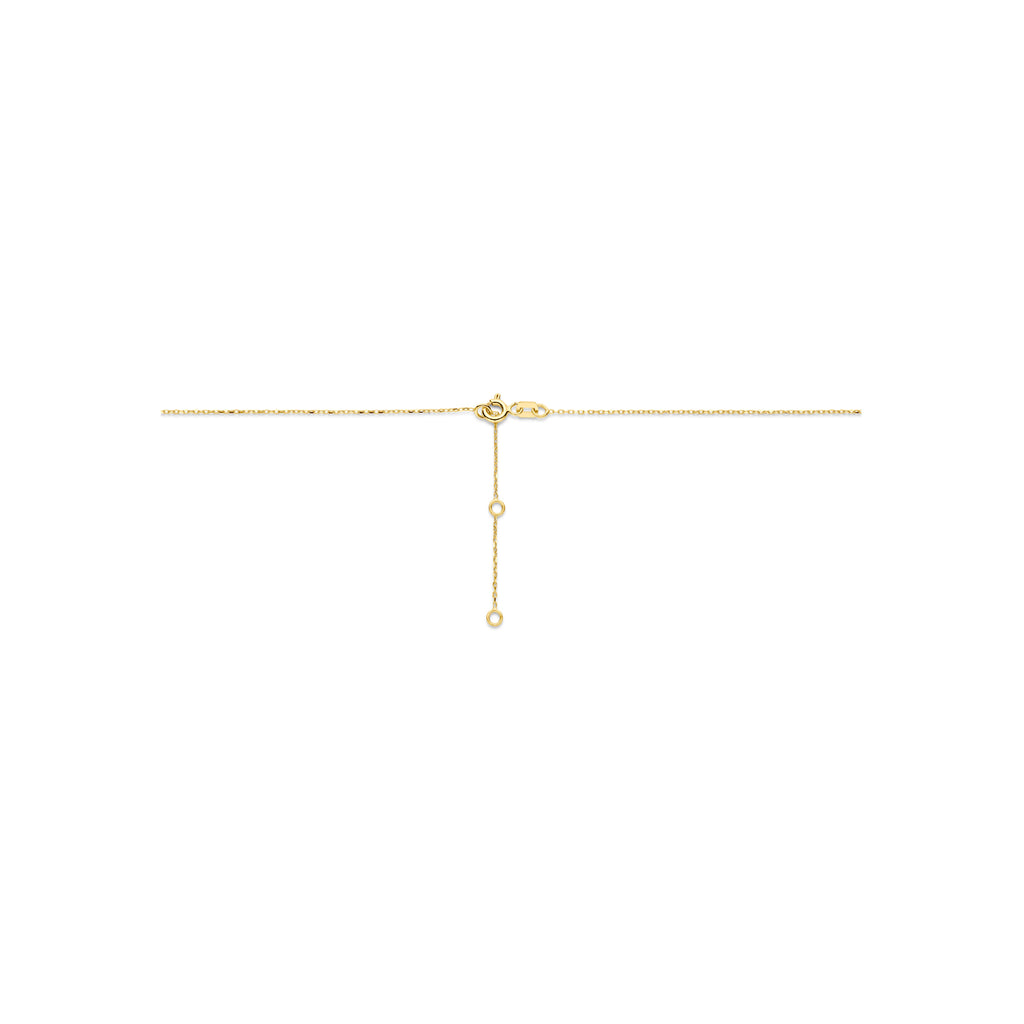 collier zirkonia en parel 41 - 43 - 45 cm 14K geelgoud