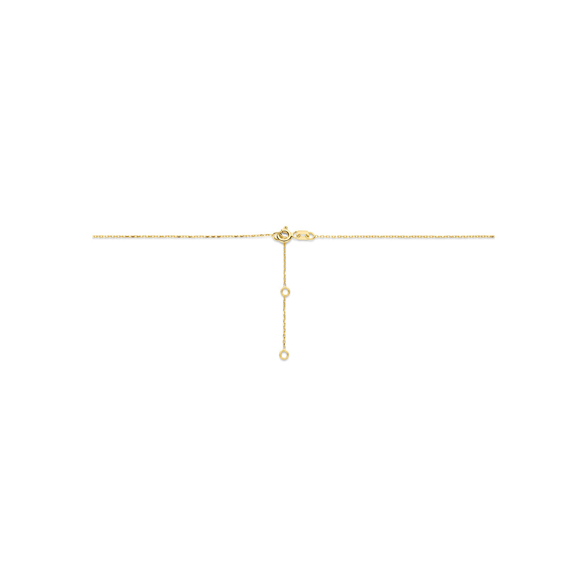 collier zirkonia en parel 41 - 43 - 45 cm 14K geelgoud