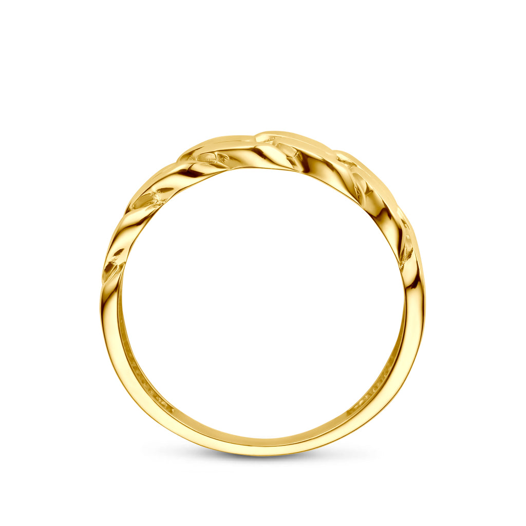 ring schakel 14K geelgoud