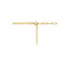 collier paperclip vierkante buis 3,0 mm 41 + 4 cm 3 micron zilver verguld (geel)