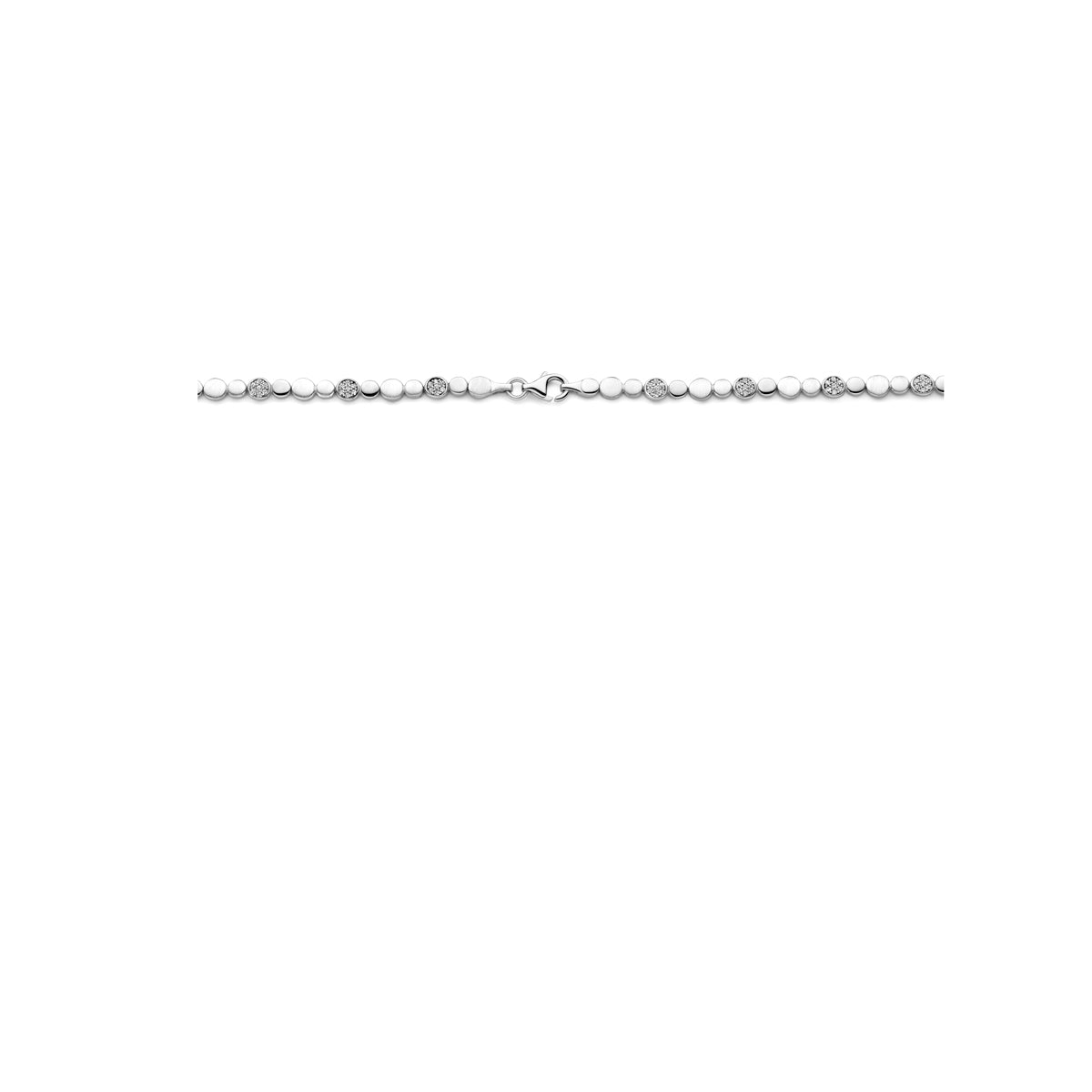 collier zirkonia poli/mat 5,1 mm 45 cm zilver gerhodineerd