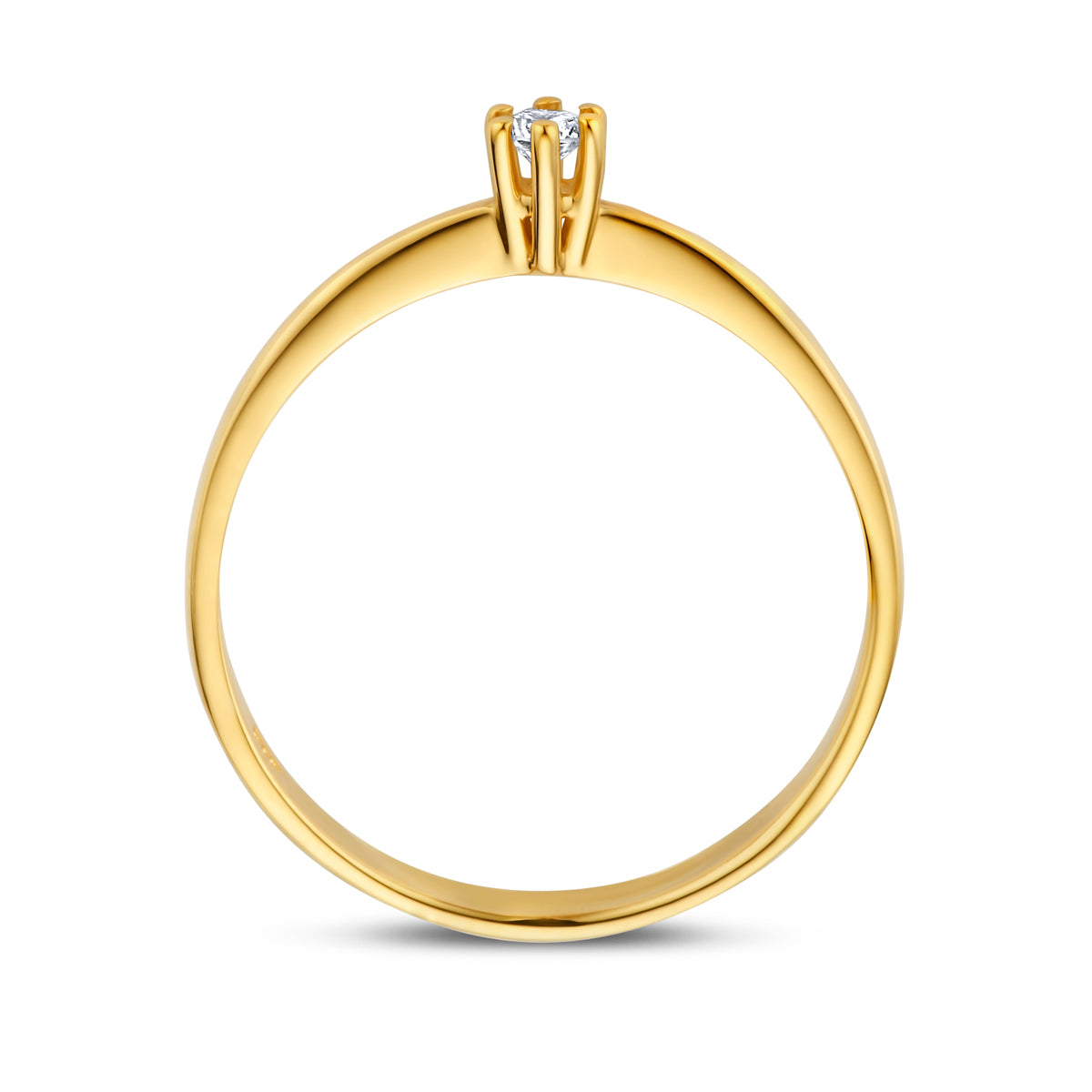 ring diamant 0.05ct h si 14K geelgoud
