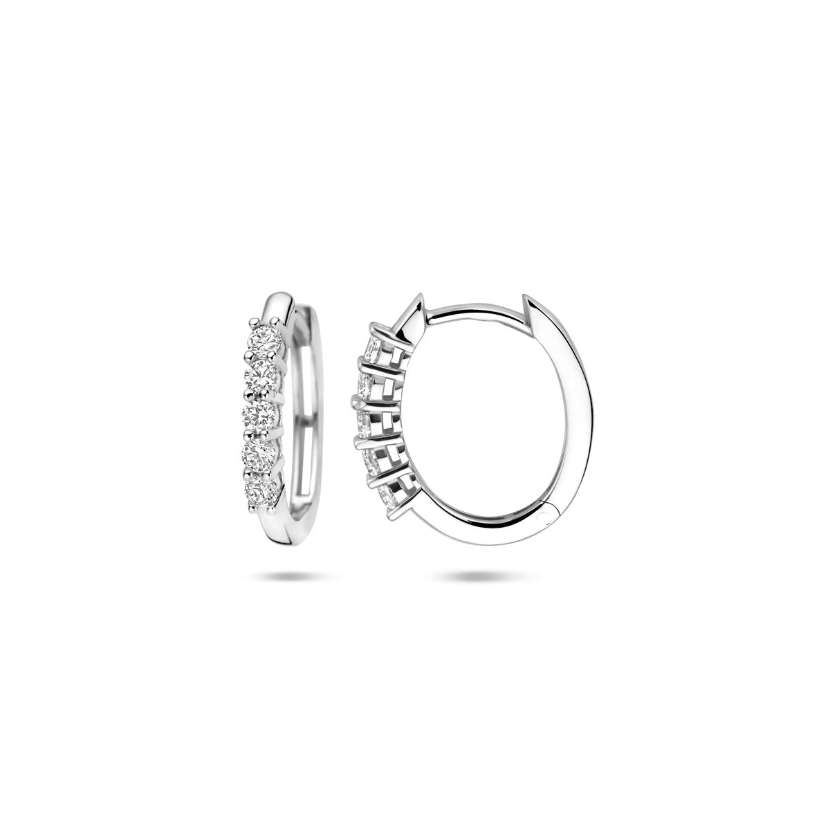 klapoorringen zirkonia 15 mm zilver gerhodineerd