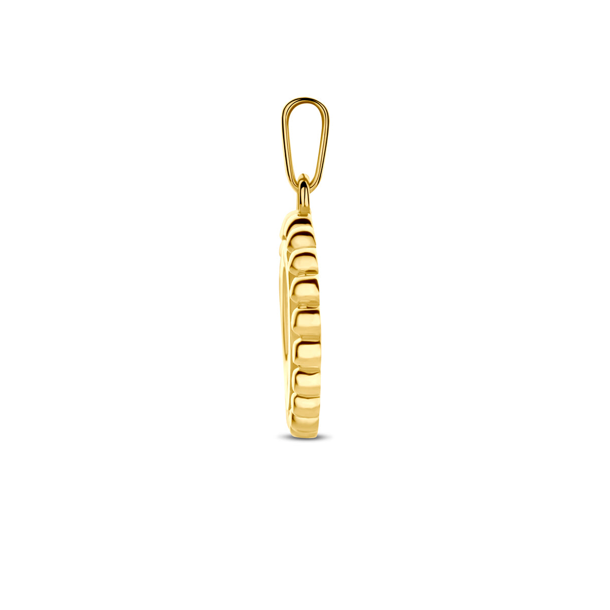 9k hanger rondje bolletjes zirkonia 13,5 mm 9K geel - rondje,bolletje,ringetje,draad