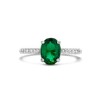 ring groen en wit zirkonia zilver gerhodineerd