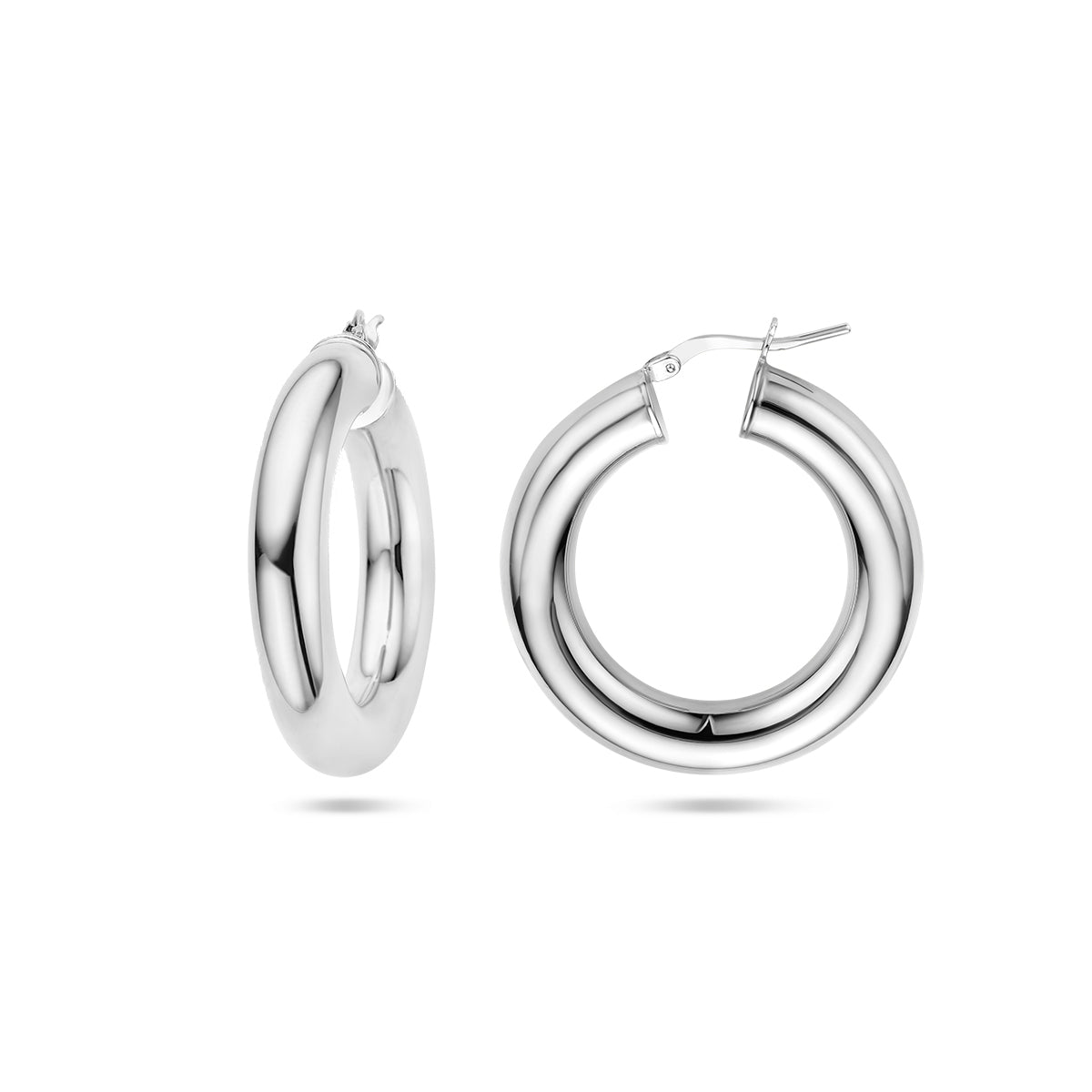 oorringen 6,0 mm ronde buis zilver gerhodineerd