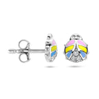 Ohrstecker Marienkäfer Zirkonia Emaille Silber rhodiniert