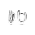 klapoorringen zirkonia 15,5 mm zilver gerhodineerd