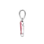 hanger emaille dolfijn rood 17 mm zilver gerhodineerd