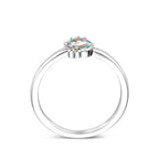 ring emaille eenhoorn zilver gerhodineerd