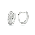 klapoorringen zirkonia 14K witgoud