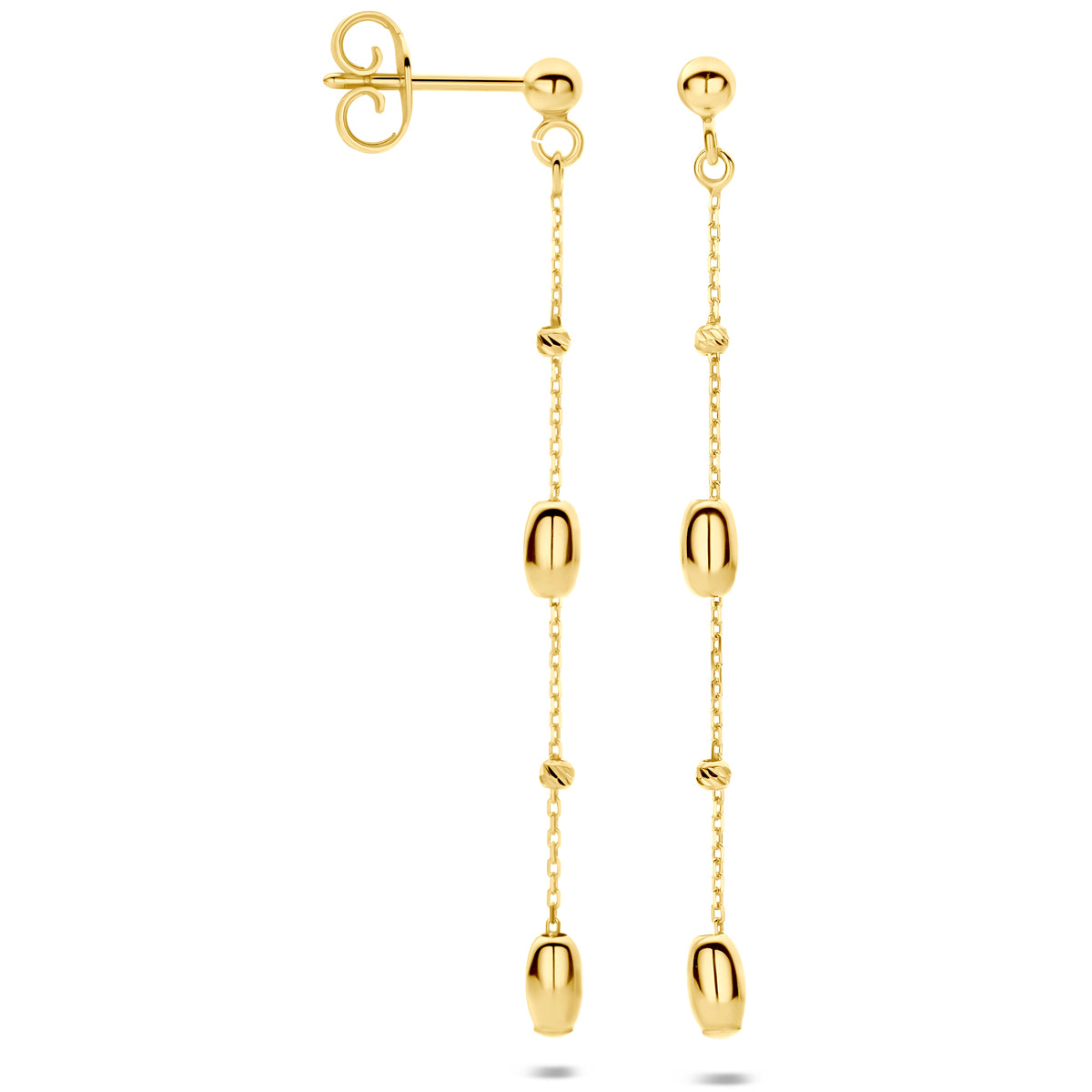 oorhangers 50 mm 14K geelgoud - rondje,bolletje,ringetje,draad