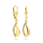 oorhangers zirkonia brisur haak 31 mm 14K geelgoud