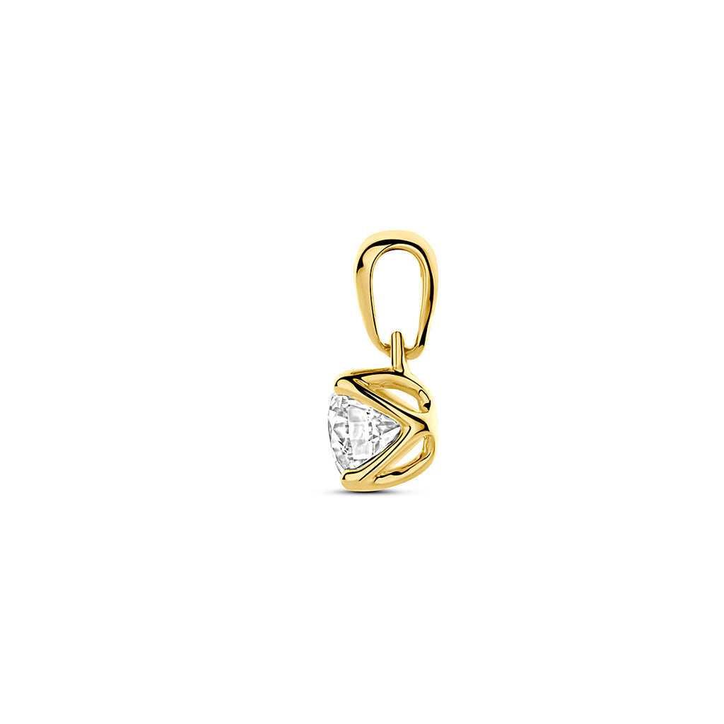 hanger lab grown diamant 0.50ct h si 10 mm 14K geelgoud