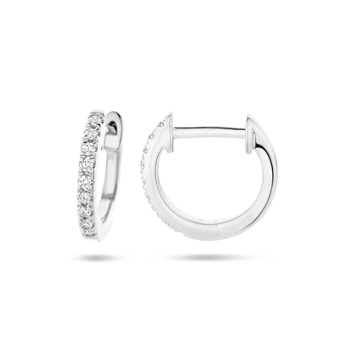 klapoorringen diamant 0.06ct (2x 0.03ct) h si 14K witgoud