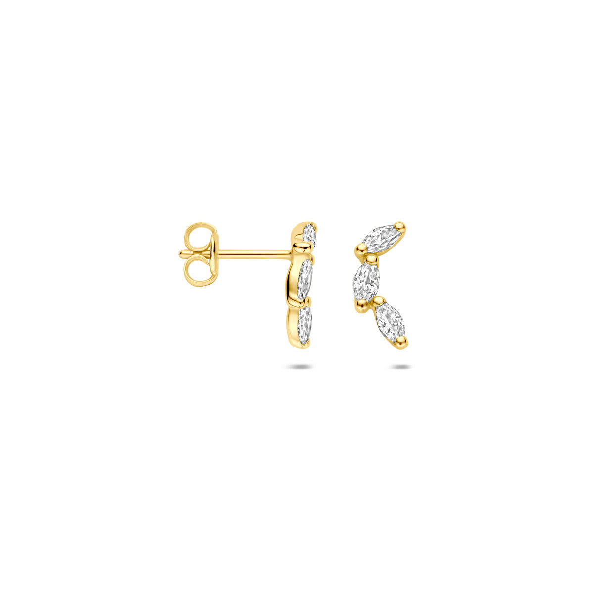 9k oorknoppen zirkonia 10 mm 9K geel