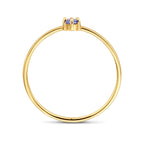 Ring mit Geburtsstein Tansanit, 14. Dezember, Gelbgold