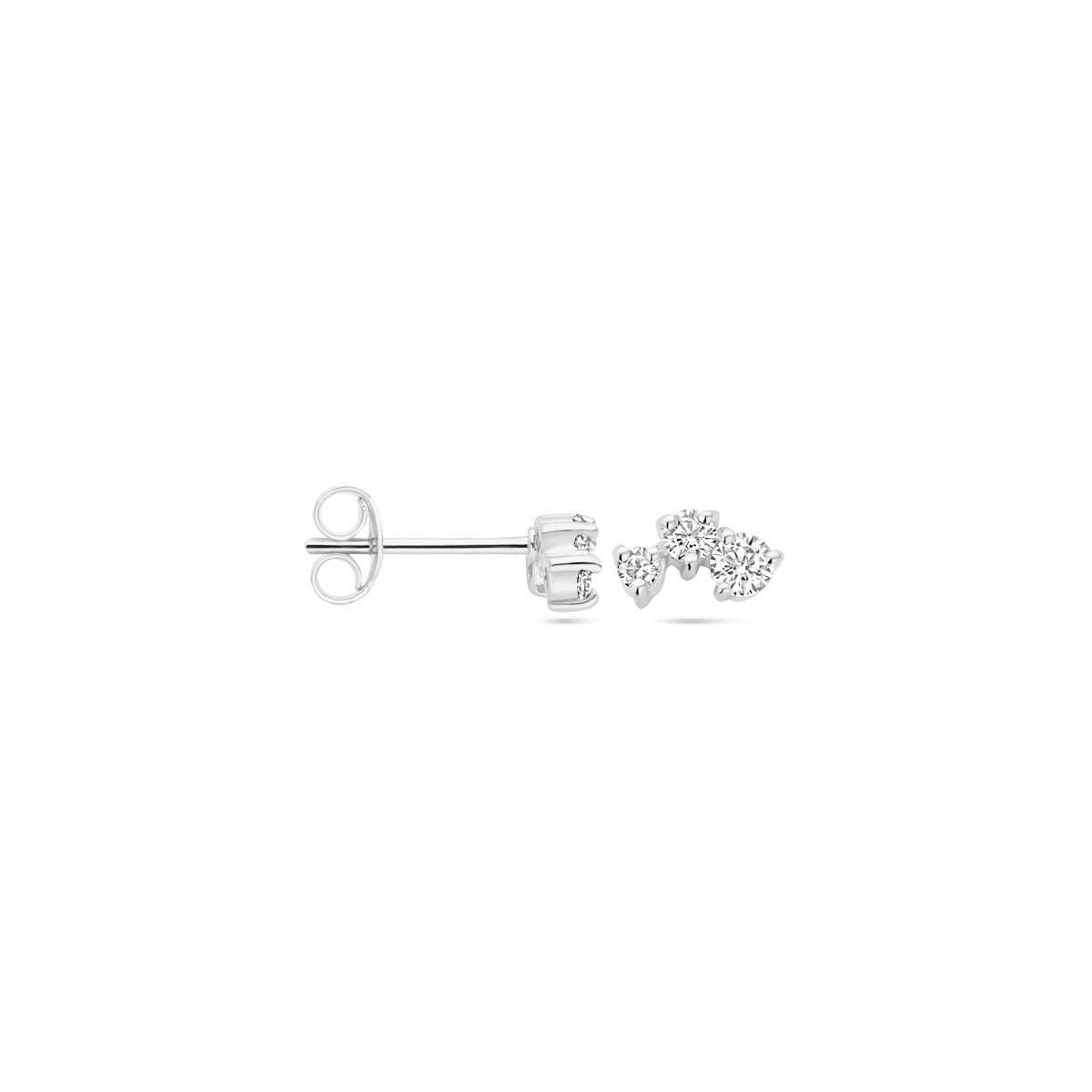 Ohrstecker Zirkonia Silber rhodiniert