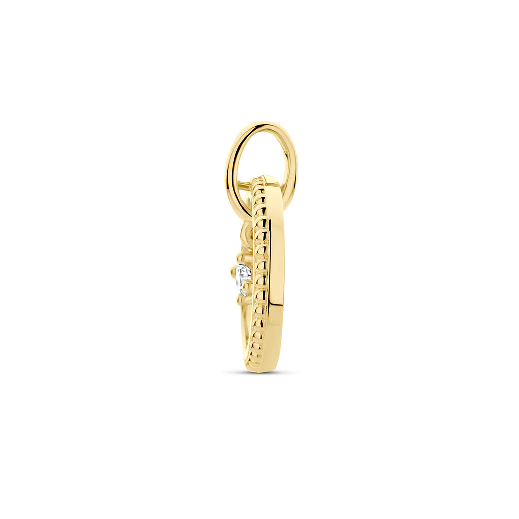 hanger cirkel diamant 0.06ct h si 14K geelgoud - rondje,bolletje,ringetje,draad