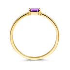 Ring mit Geburtsstein Amethyst Februar 14K Gelbgold