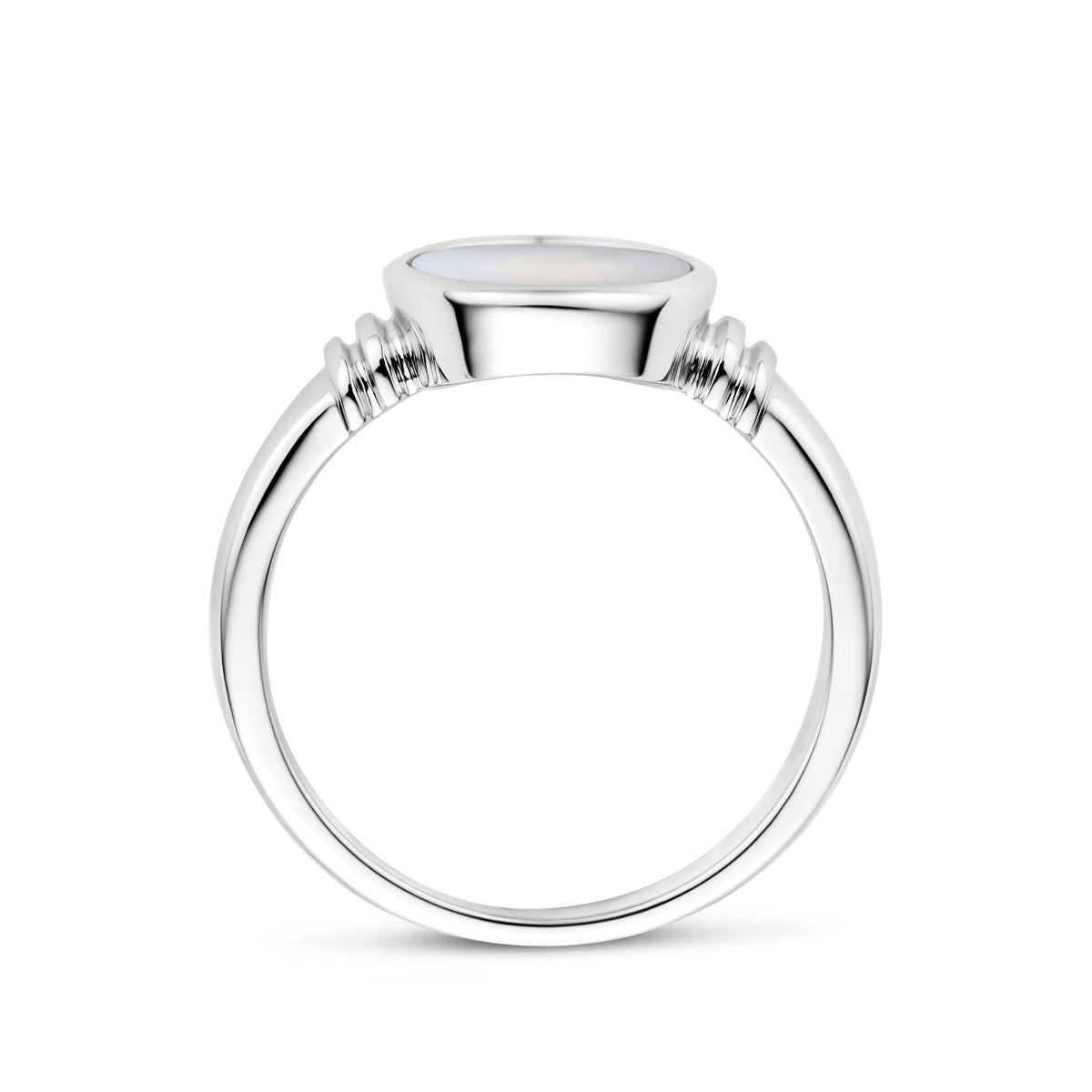 Ring Perlmutt Silber rhodiniert