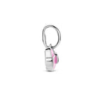 hanger roze strik 5 mm zilver gerhodineerd