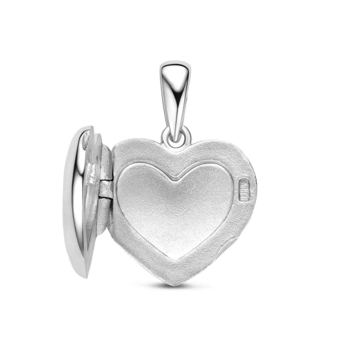 medaillon hart 12 mm zilver gerhodineerd